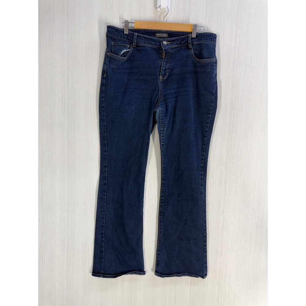 Marie Lund Copenhagen Dark Wash Bootcut Jeans Blue Denim Size 42 Womens